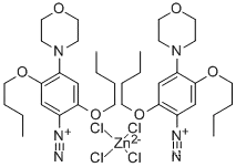 Molecular Structure of 14726-58-0 (2,5-dibutoxy-4-(morpholin-4-yl)benzenediazonium tetrachlorozincate (2:1))